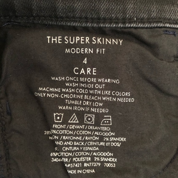 The Super Skinny Modern fit color block jeans sz 4 - Picture 7 of 7